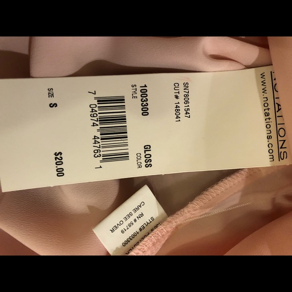 Notations Pink polyester tank size s with tags - Picture 3 of 3